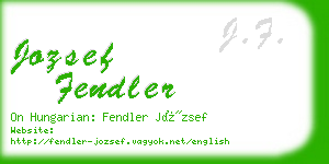 jozsef fendler business card